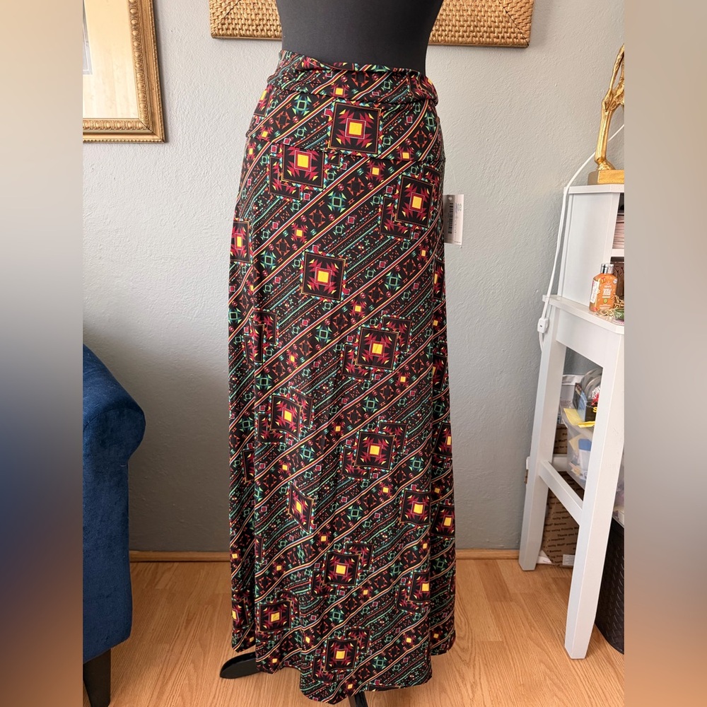 NWT!! 🖤🧡 LuLaRoe Colorful Geometric Maxi Skirt - Picture 1 of 5